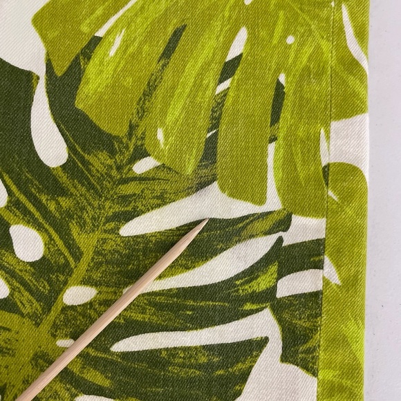 Kate Spade Broome Street Havana Leaf Cropped Jeans Size 28 Green Boho Tropical - Picture 9 of 11